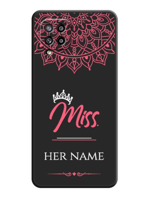 Custom Mrs Name with Floral Design on Space Black Personalized Soft Matte Phone Covers - Galaxy M42 5G