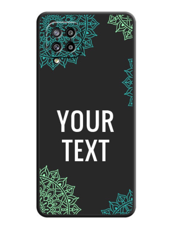 Custom Your Name with Floral Design on Space Black Custom Soft Matte Back Cover - Galaxy M42 5G