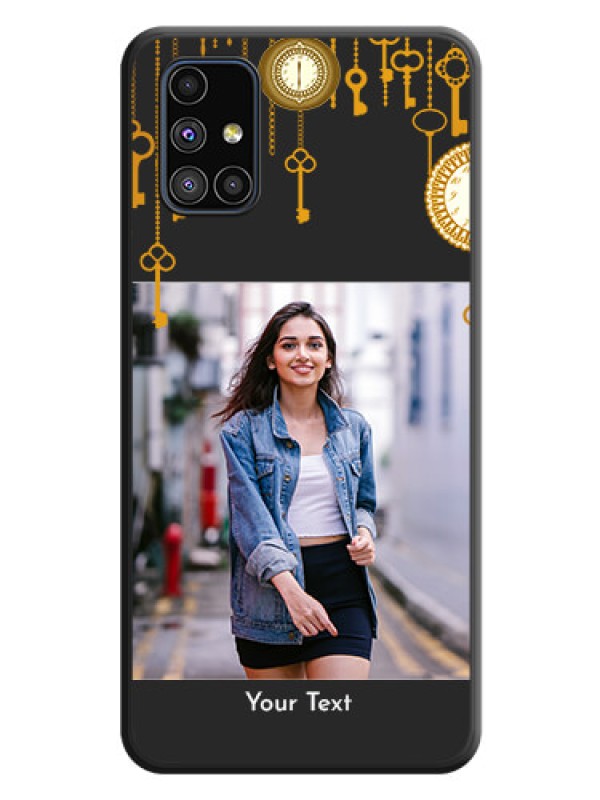 Custom Decorative Design with Text on Space Black Custom Soft Matte Back Cover - Galaxy M51