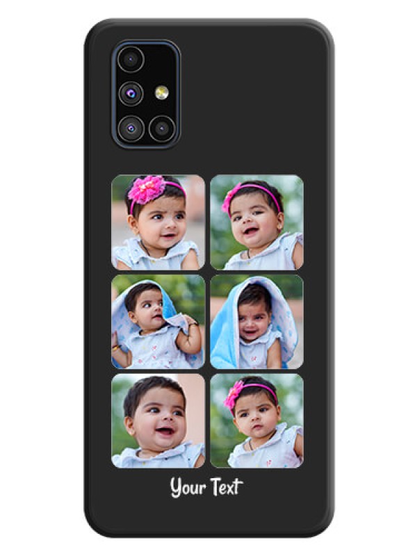 Custom Floral Art with 6 Image Holder on Photo on Space Black Soft Matte Mobile Case - Galaxy M51