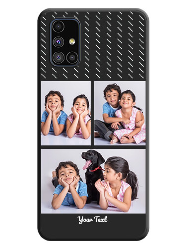 Custom Cross Dotted Pattern with 2 Image Holder  on Personalised Space Black Soft Matte Cases - Galaxy M51