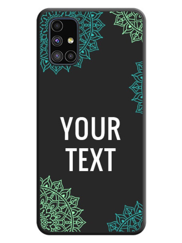 Custom Your Name with Floral Design on Space Black Custom Soft Matte Back Cover - Galaxy M51
