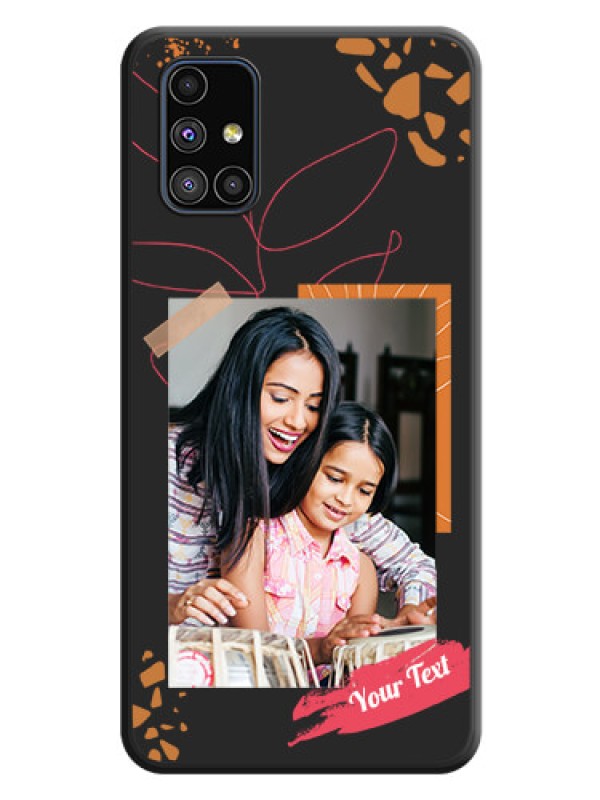 Custom Orange Photo Frame on Space Black Custom Soft Matte Phone Back Cover - Galaxy M51