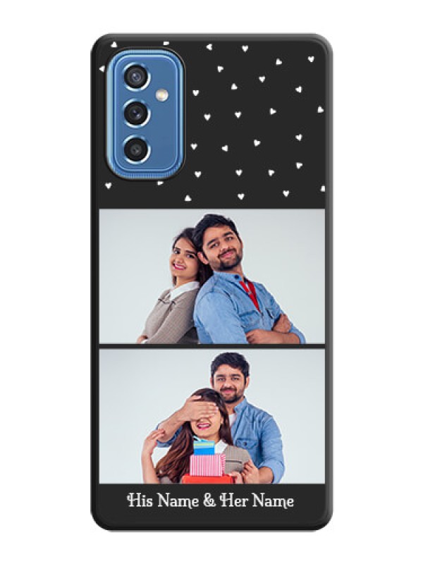 Custom Miniature Love Symbols with Name on Space Black Custom Soft Matte Back Cover - Samsung Galaxy M52 5G
