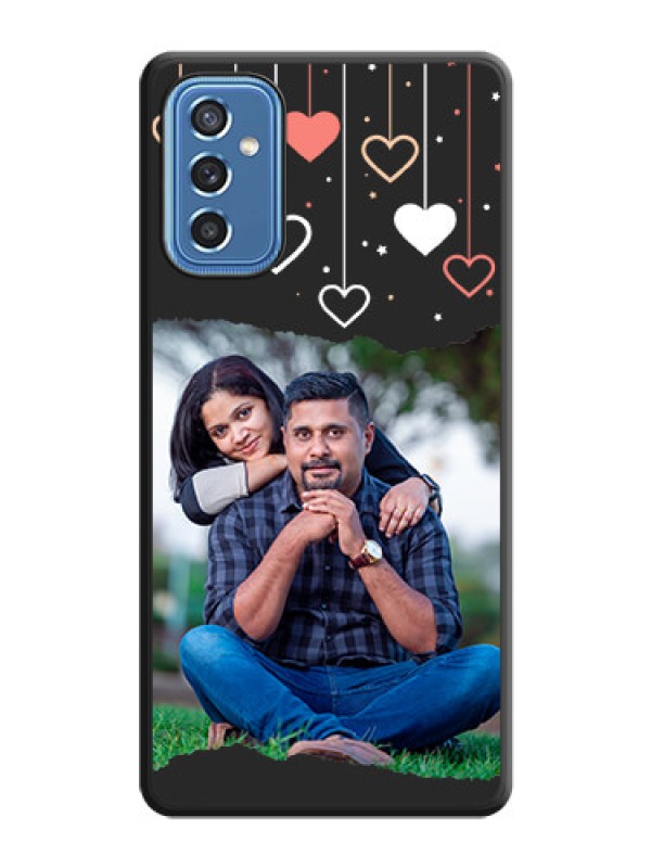 Custom Love Hangings with Splash Wave Picture on Space Black Custom Soft Matte Phone Back Cover - Samsung Galaxy M52 5G
