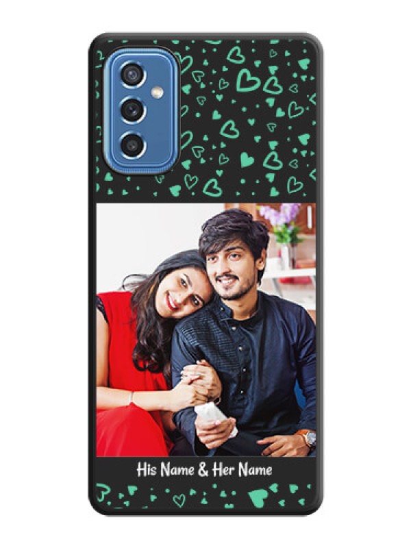 Custom Sea Green Indefinite Love Pattern on Photo on Space Black Soft Matte Mobile Cover - Samsung Galaxy M52 5G