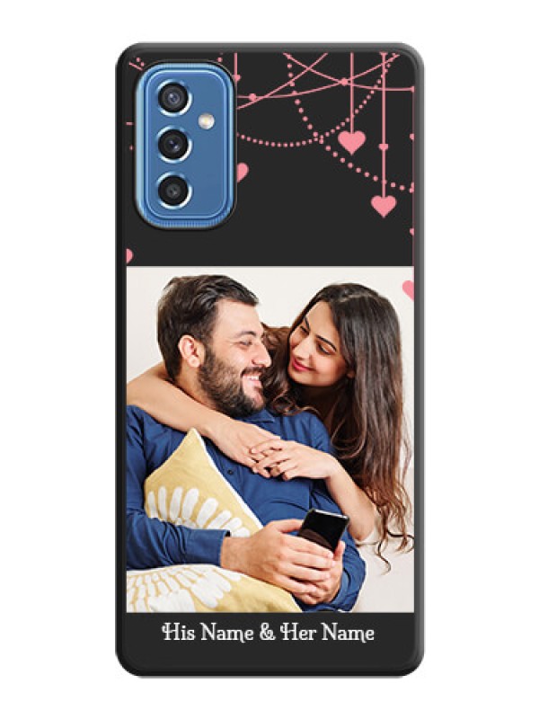 Custom Pink Love Hangings with Text on Space Black Custom Soft Matte Back Cover - Samsung Galaxy M52 5G