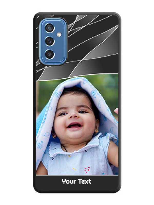 Custom Mixed Wave Lines on Photo on Space Black Soft Matte Mobile Cover - Samsung Galaxy M52 5G