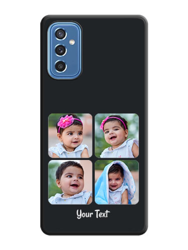Custom Floral Art with 6 Image Holder on Photo on Space Black Soft Matte Mobile Case - Samsung Galaxy M52 5G