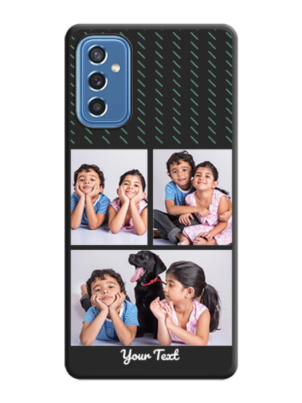 Custom Cross Dotted Pattern with 2 Image Holder  on Personalised Space Black Soft Matte Cases - Samsung Galaxy M52 5G