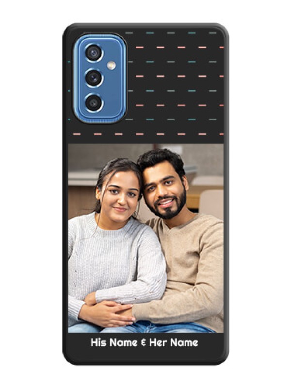 Custom Line Pattern Design with Text on Space Black Custom Soft Matte Phone Back Cover - Samsung Galaxy M52 5G