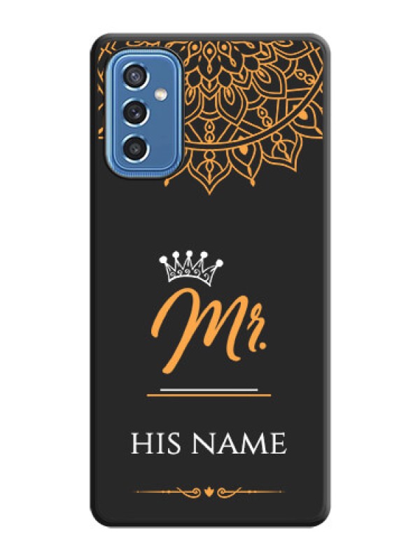 Custom Mr Name with Floral Design  on Personalised Space Black Soft Matte Cases - Samsung Galaxy M52 5G