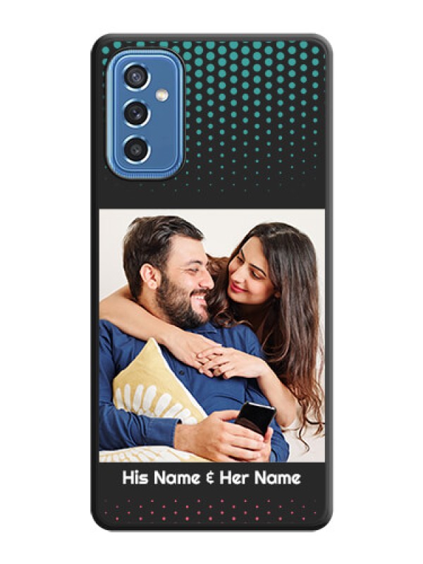 Custom Faded Dots with Grunge Photo Frame and Text on Space Black Custom Soft Matte Phone Cases - Samsung Galaxy M52 5G