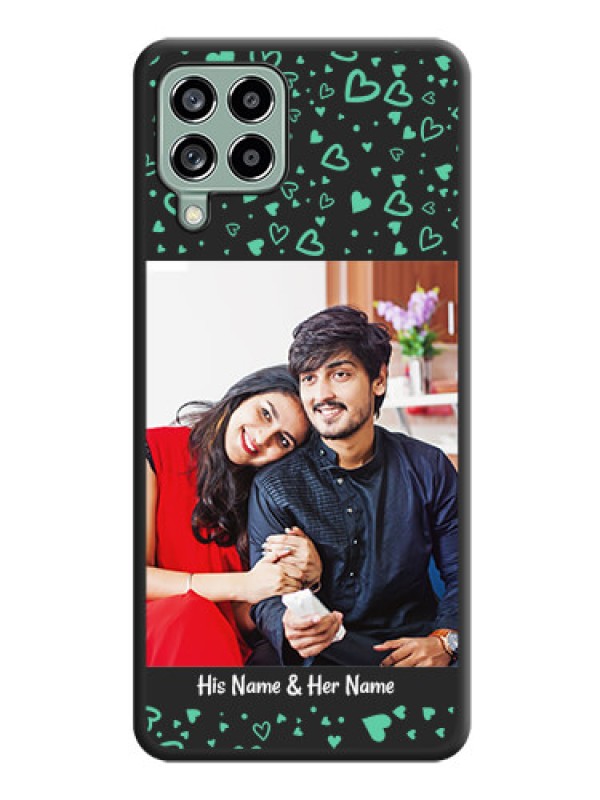 Custom Sea Green Indefinite Love Pattern on Photo on Space Black Soft Matte Mobile Cover - Galaxy M53 5G