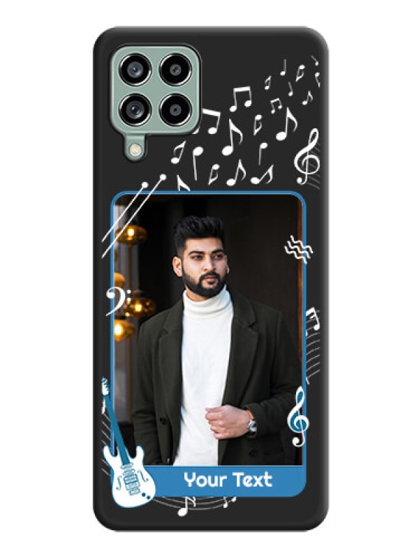 Custom Musical Theme Design with Text on Photo on Space Black Soft Matte Mobile Case - Galaxy M53 5G