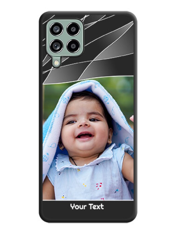Custom Mixed Wave Lines on Photo on Space Black Soft Matte Mobile Cover - Galaxy M53 5G