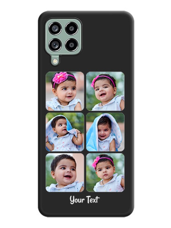 Custom Floral Art with 6 Image Holder on Photo on Space Black Soft Matte Mobile Case - Galaxy M53 5G