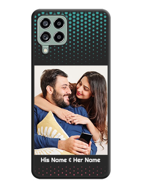 Custom Faded Dots with Grunge Photo Frame and Text on Space Black Custom Soft Matte Phone Cases - Galaxy M53 5G