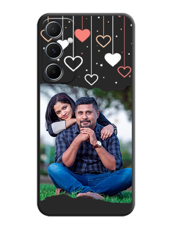 Custom Love Hangings with Splash Wave Picture On Space Black Custom Soft Matte Mobile Back Cover - Galaxy M55 5G