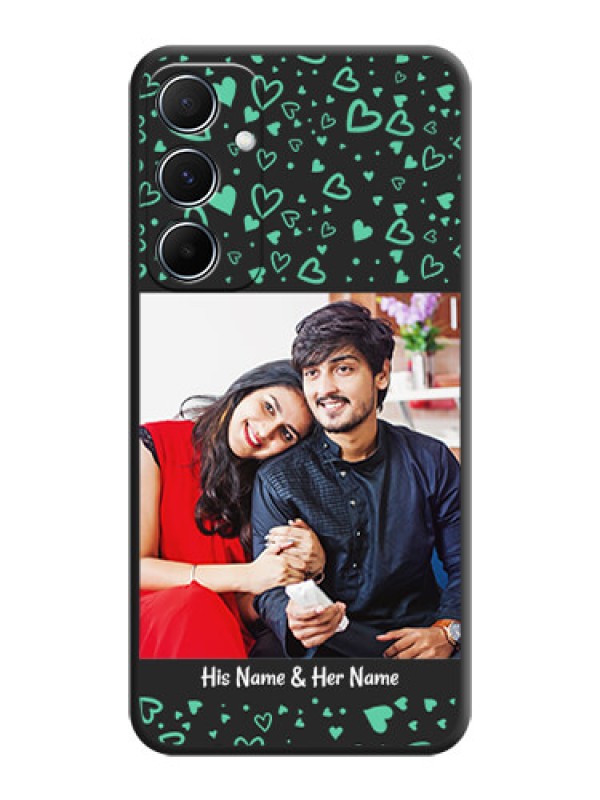 Custom Sea Green Indefinite Love Pattern on Photo On Space Black Custom Soft Matte Mobile Back Cover - Galaxy M55 5G