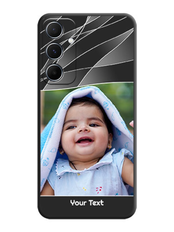 Custom Mixed Wave Lines on Photo On Space Black Custom Soft Matte Mobile Back Cover - Galaxy M55 5G