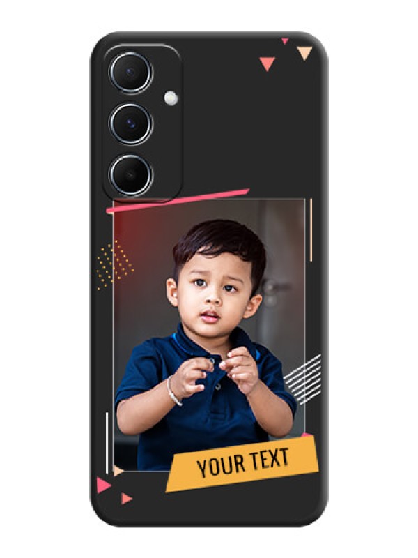 Custom Photo Frame with Triangle Small Dots on Photo On Space Black Custom Soft Matte Mobile Back Cover - Galaxy M55 5G