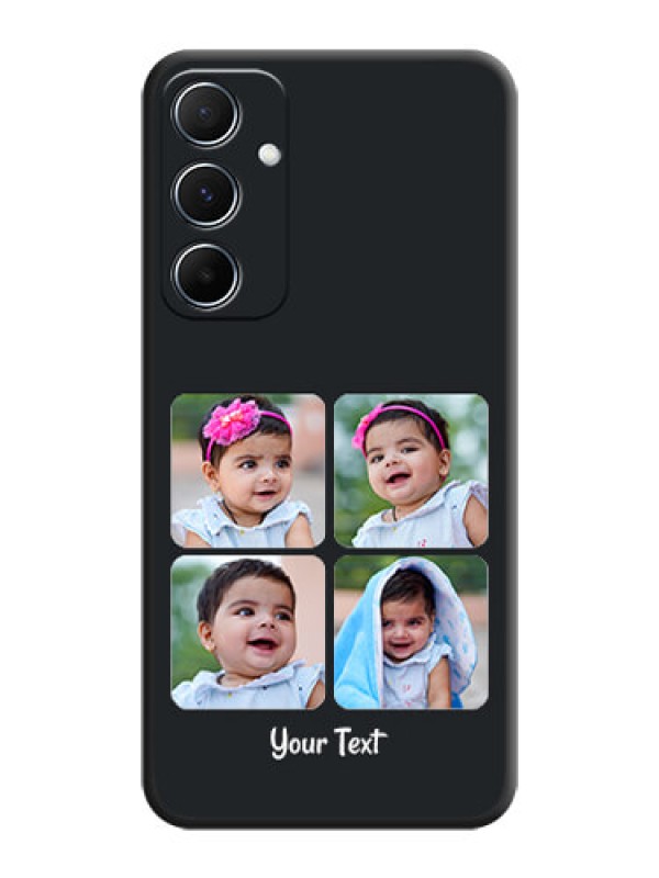 Custom Floral Art with 6 Image Holder on Photo On Space Black Custom Soft Matte Mobile Back Cover - Galaxy M55 5G