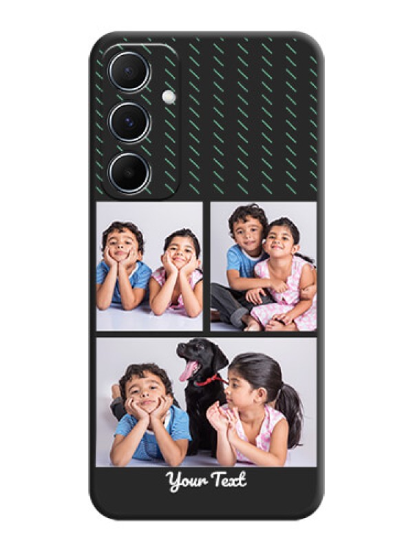 Custom Cross Dotted Pattern with 2 Image Holder On Space Black Custom Soft Matte Mobile Back Cover - Galaxy M55 5G