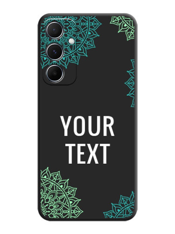 Custom Your Name with Floral Design On Space Black Custom Soft Matte Mobile Back Cover - Galaxy M55 5G