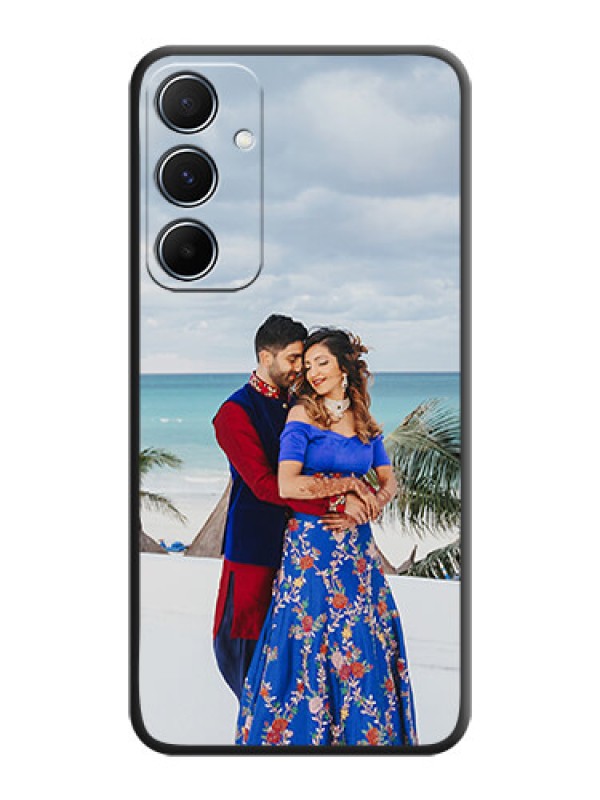 Custom Full Single Pic Upload On Space Black Custom Soft Matte Mobile Back Cover - Galaxy M55 5G