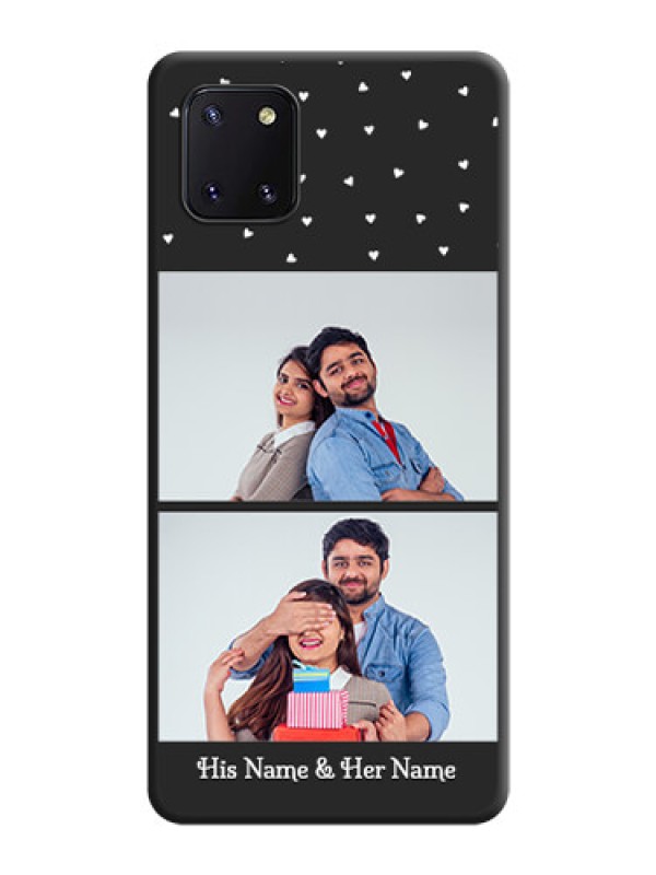 Custom Miniature Love Symbols with Name on Space Black Custom Soft Matte Back Cover - Galaxy Note 10 Lite