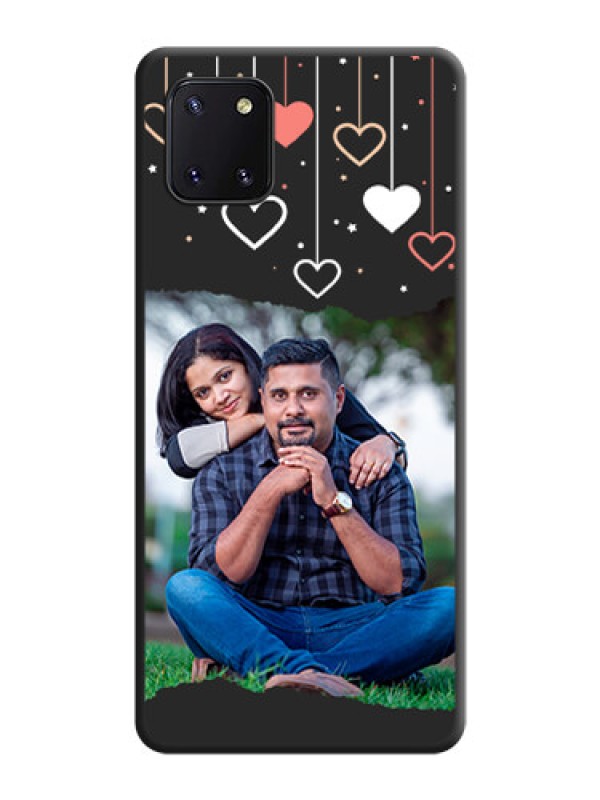 Custom Love Hangings with Splash Wave Picture on Space Black Custom Soft Matte Phone Back Cover - Galaxy Note 10 Lite