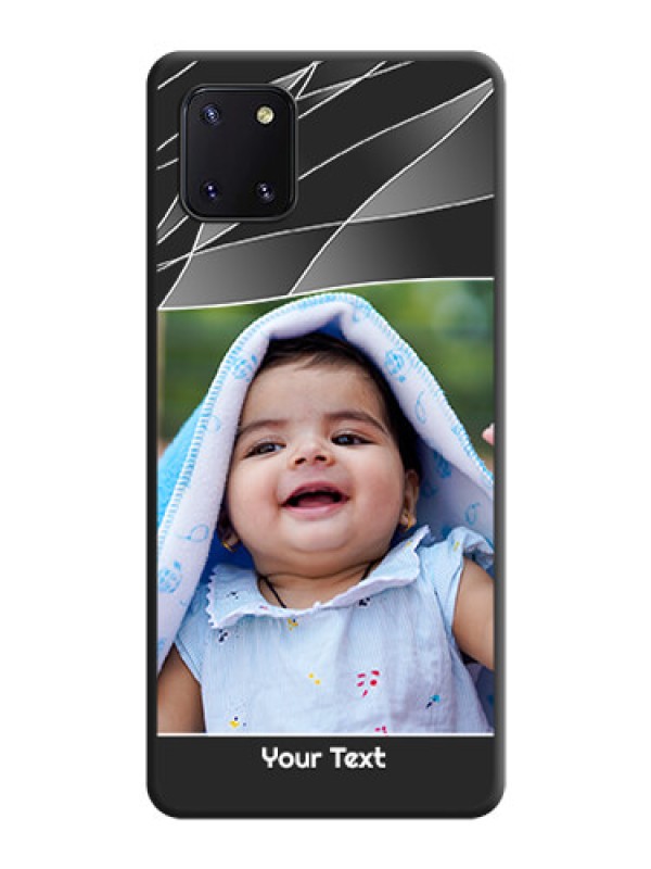 Custom Mixed Wave Lines on Photo on Space Black Soft Matte Mobile Cover - Galaxy Note 10 Lite