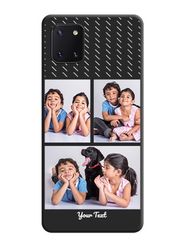 Custom Cross Dotted Pattern with 2 Image Holder  on Personalised Space Black Soft Matte Cases - Galaxy Note 10 Lite