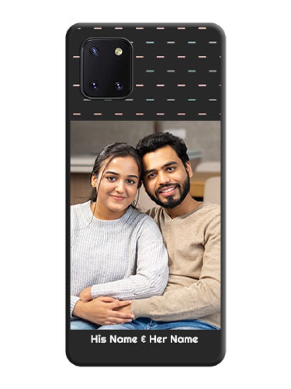 Custom Line Pattern Design with Text on Space Black Custom Soft Matte Phone Back Cover - Galaxy Note 10 Lite