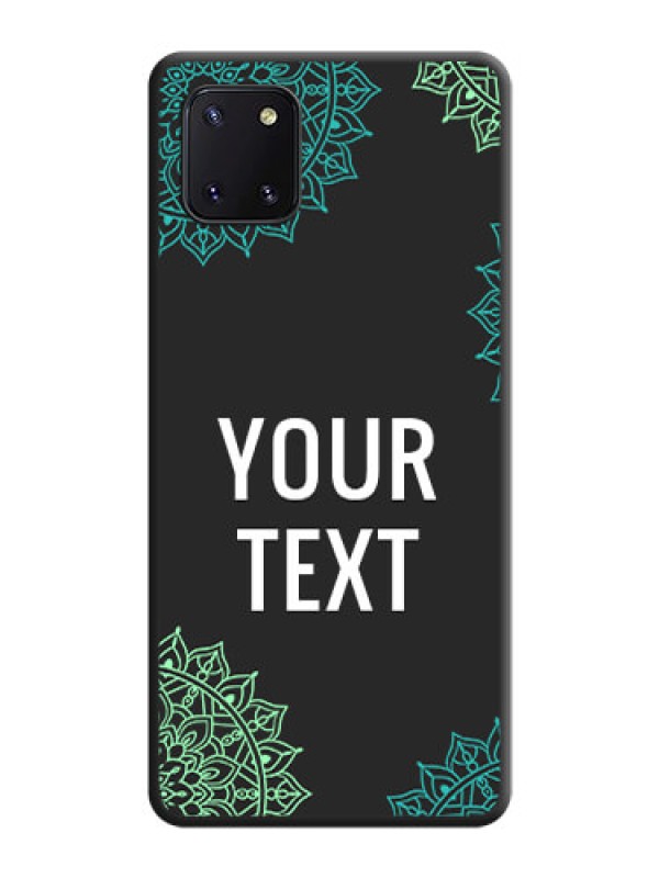 Custom Your Name with Floral Design on Space Black Custom Soft Matte Back Cover - Galaxy Note 10 Lite