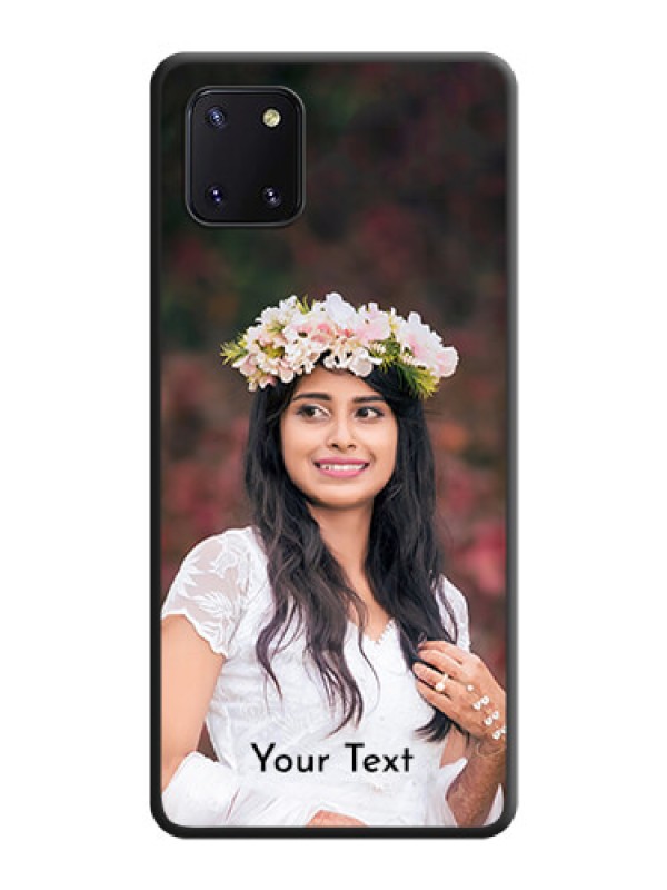 Custom Full Single Pic Upload With Text On Space Black Personalized Soft Matte Phone Covers -Samsung Galaxy Note 10 Lite