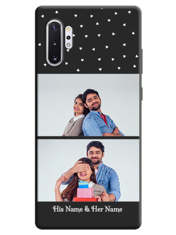 Custom Miniature Love Symbols with Name on Space Black Custom Soft Matte Back Cover - Galaxy Note 10 Plus
