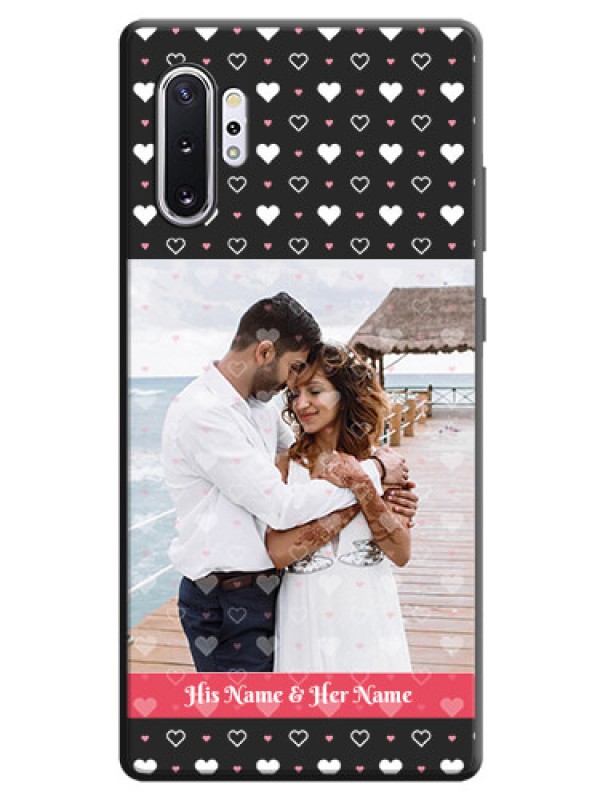 Custom White Color Love Symbols with Text Design - Photo on Space Black Soft Matte Phone Cover - Galaxy Note 10 Plus