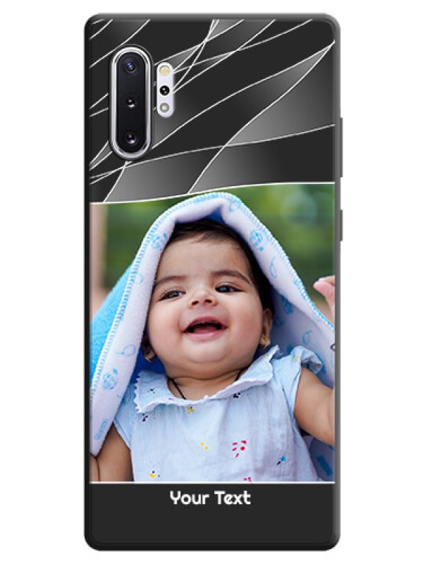 Custom Mixed Wave Lines - Photo on Space Black Soft Matte Mobile Cover - Galaxy Note 10 Plus