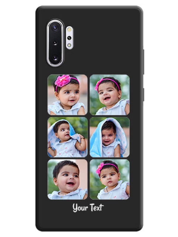 Custom Floral Art with 6 Image Holder - Photo on Space Black Soft Matte Mobile Case - Galaxy Note 10 Plus