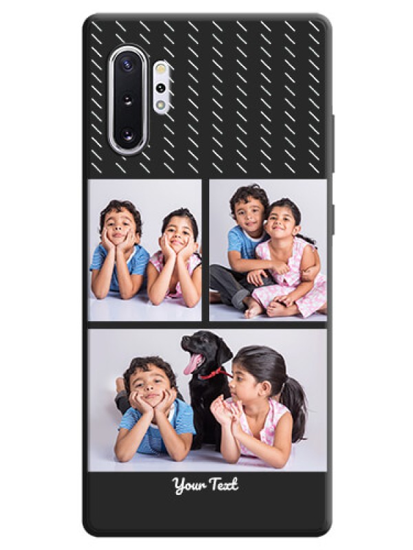 Custom Cross Dotted Pattern with 2 Image Holder  on Personalised Space Black Soft Matte Cases - Galaxy Note 10 Plus