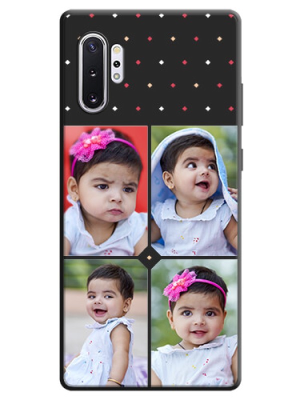 Custom Multicolor Dotted Pattern with 4 Image Holder on Space Black Custom Soft Matte Phone Cases - Galaxy Note 10 Plus