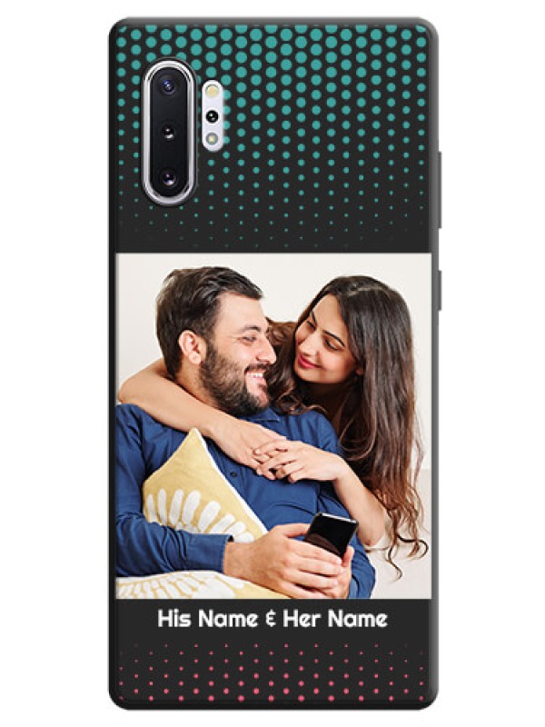 Custom Faded Dots with Grunge Photo Frame and Text on Space Black Custom Soft Matte Phone Cases - Galaxy Note 10 Plus