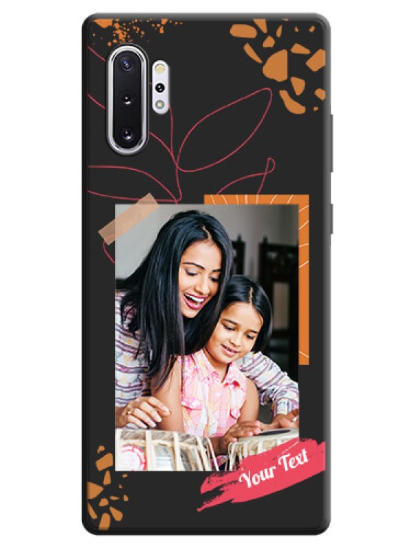 Custom Orange Photo Frame on Space Black Custom Soft Matte Phone Back Cover - Galaxy Note 10 Plus
