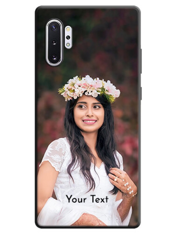 Custom Full Single Pic Upload With Text On Space Black Personalized Soft Matte Phone Covers -Samsung Galaxy Note 10 Plus