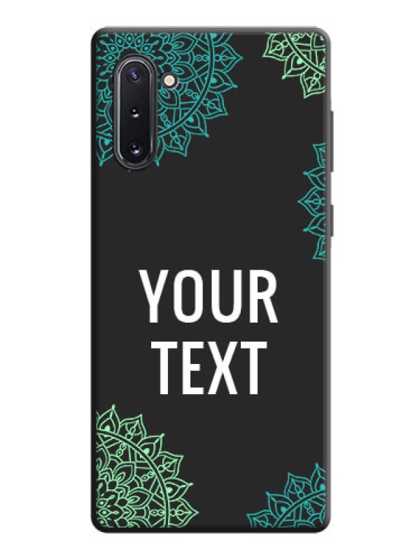 Custom Your Name with Floral Design on Space Black Custom Soft Matte Back Cover - Galaxy Note 10
