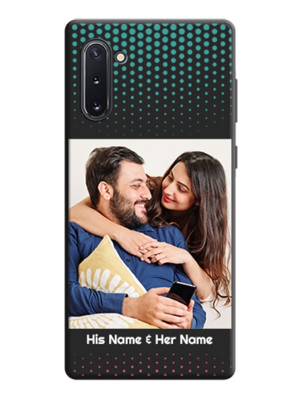 Custom Faded Dots with Grunge Photo Frame and Text on Space Black Custom Soft Matte Phone Cases - Galaxy Note 10