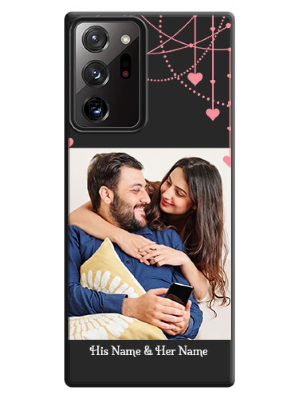 Custom Pink Love Hangings with Text on Space Black Custom Soft Matte Back Cover - Galaxy Note 20 Ultra