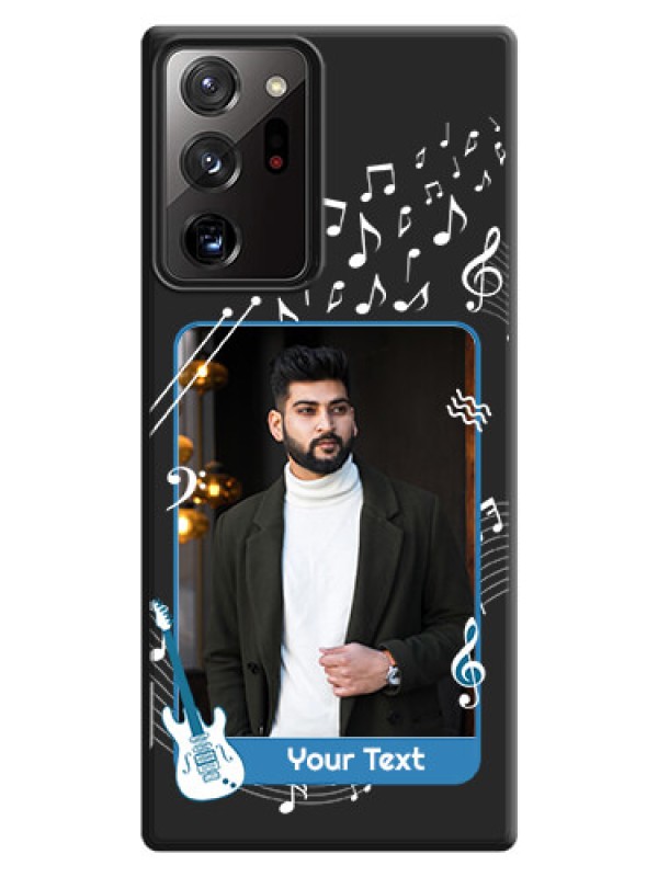 Custom Musical Theme Design with Text - Photo on Space Black Soft Matte Mobile Case - Galaxy Note 20 Ultra